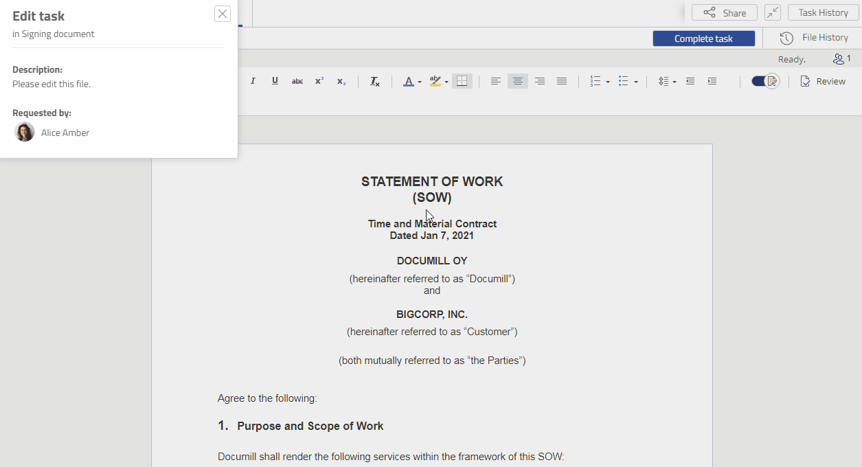 Working on your Editor Task